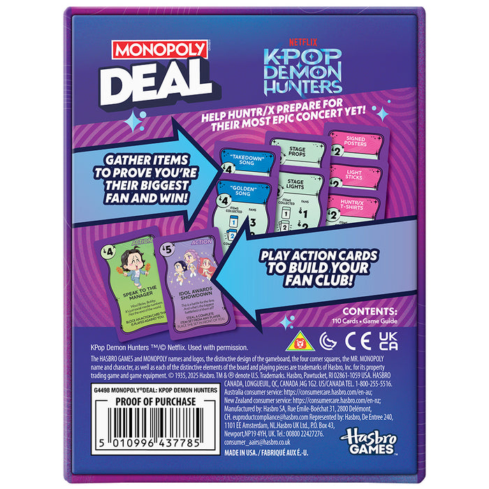 Monopoly Deal K-Pop Demon Hunters - ML