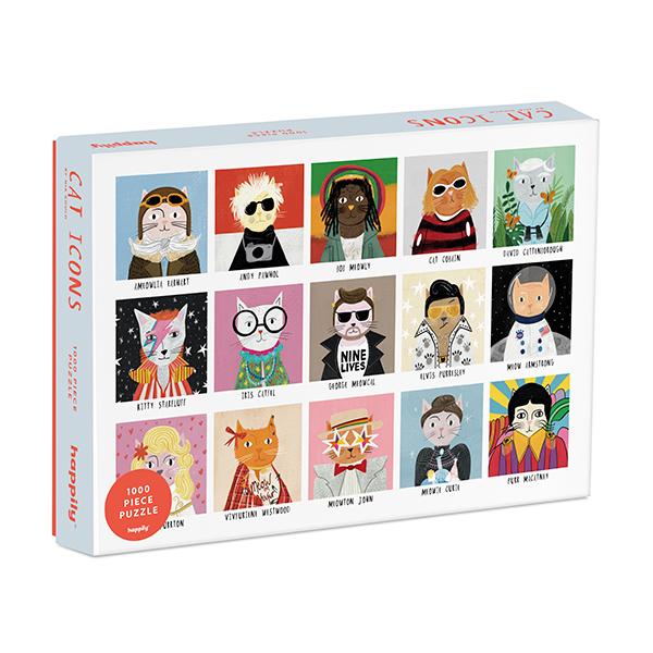 Puzzle - happily - Cat Icons - Nia Gould - 1000 pcs