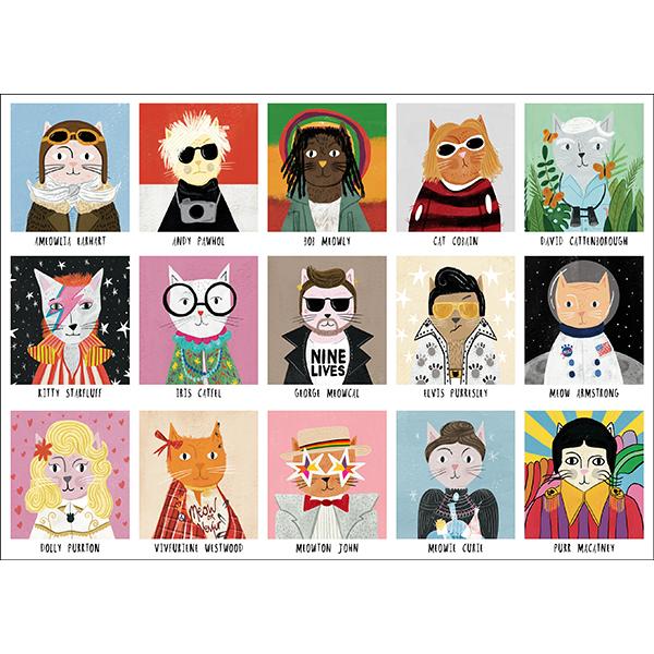 Puzzle - happily - Cat Icons - Nia Gould - 1000 pcs