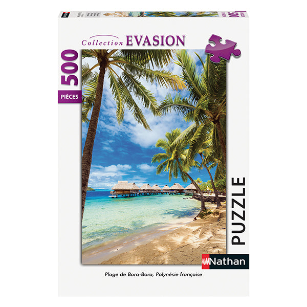Puzzle - Nathan - Plage de Bora-Bora, Polynésie Française - 500 pcs