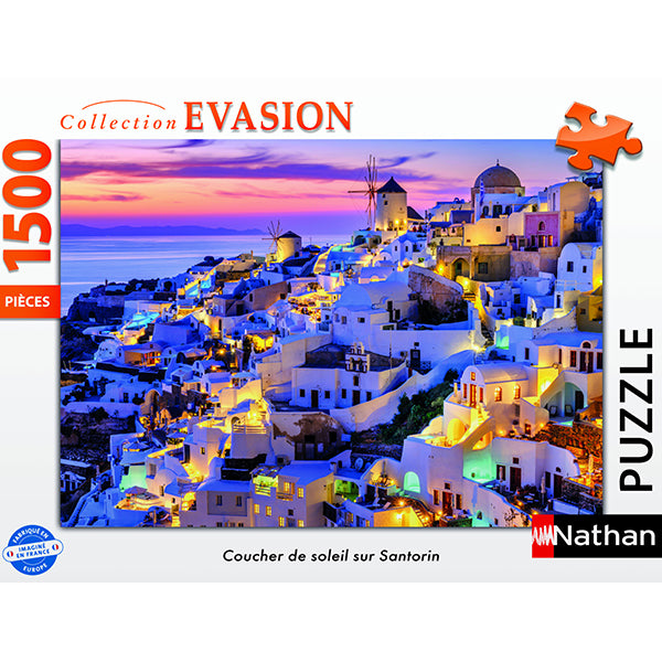 Puzzle - Nathan - Coucher de soleil sur Santorin - 1500 pcs