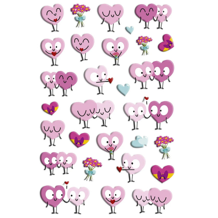 Autocollants - Cooky - Coeurs roses