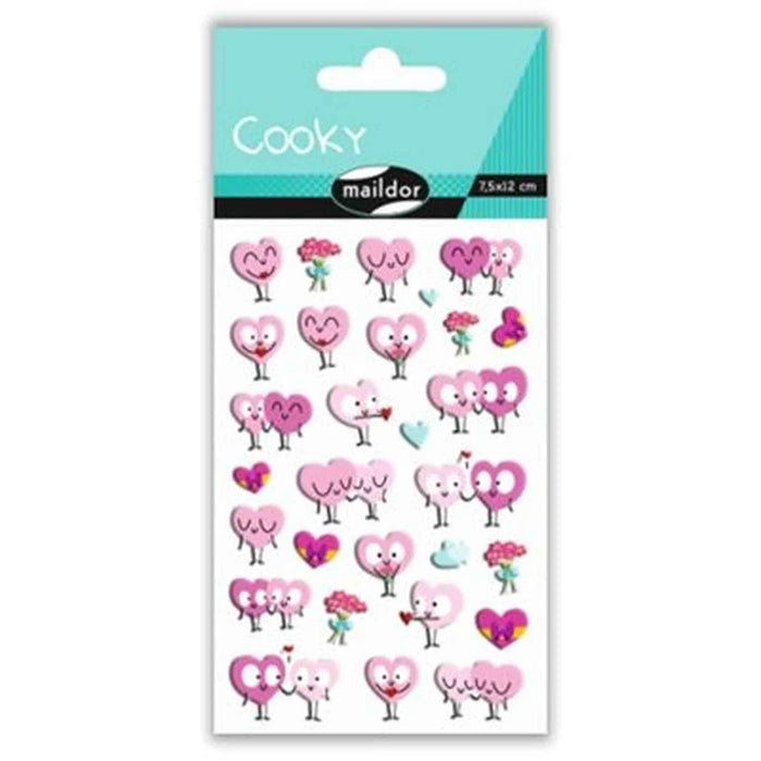 Autocollants - Cooky - Coeurs roses