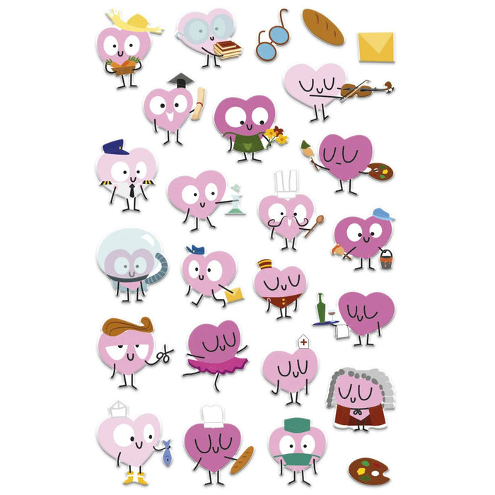 Autocollants - Cooky - Coeurs métiers