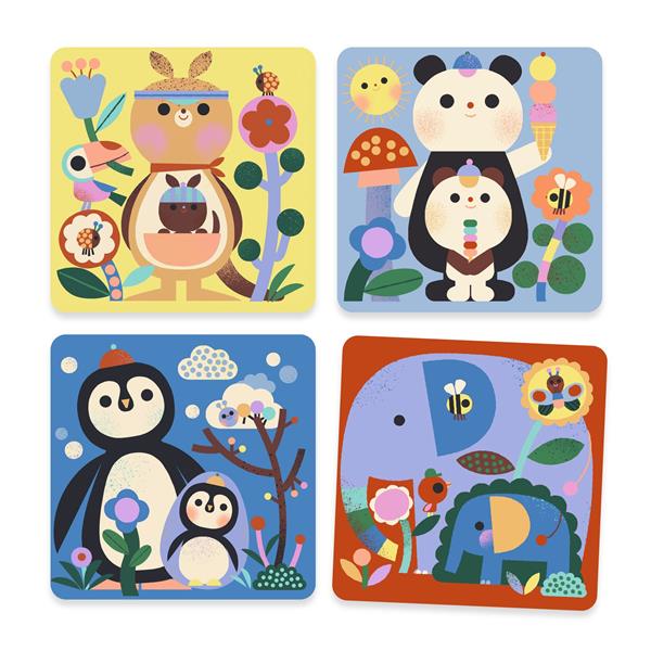 Djeco - Coloriages magiques - Coucou caché maman-bébé du monde - ML