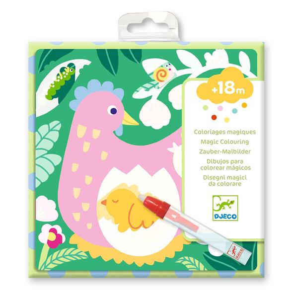 Djeco - Coloriages magiques - Coucou caché maman-bébé du jardin - ML
