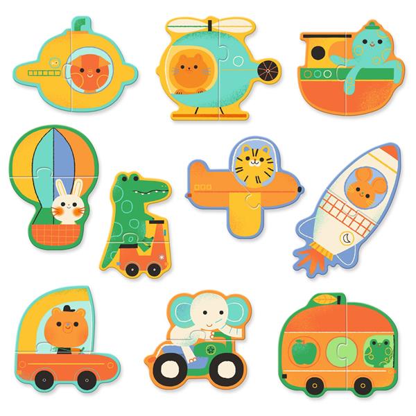 Djeco - Puzzle Duo - Véhicules