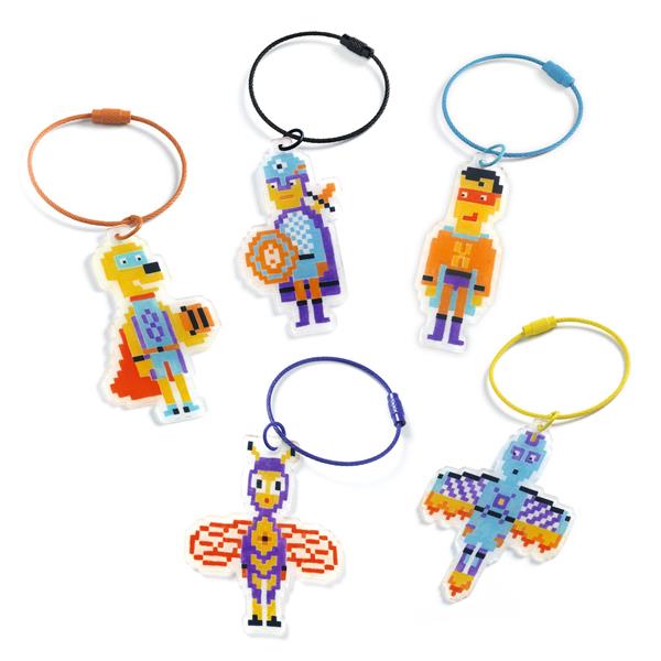 DIY - Porte-clés en plastique magique - Héros Pixel Art - ML