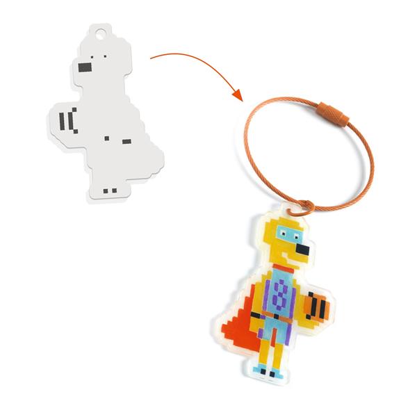 DIY - Porte-clés en plastique magique - Héros Pixel Art - ML