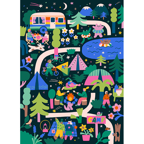 Puzzle - Holiyay - Camping des amis - J. ZENGŐVÁRI - 1000 pcs