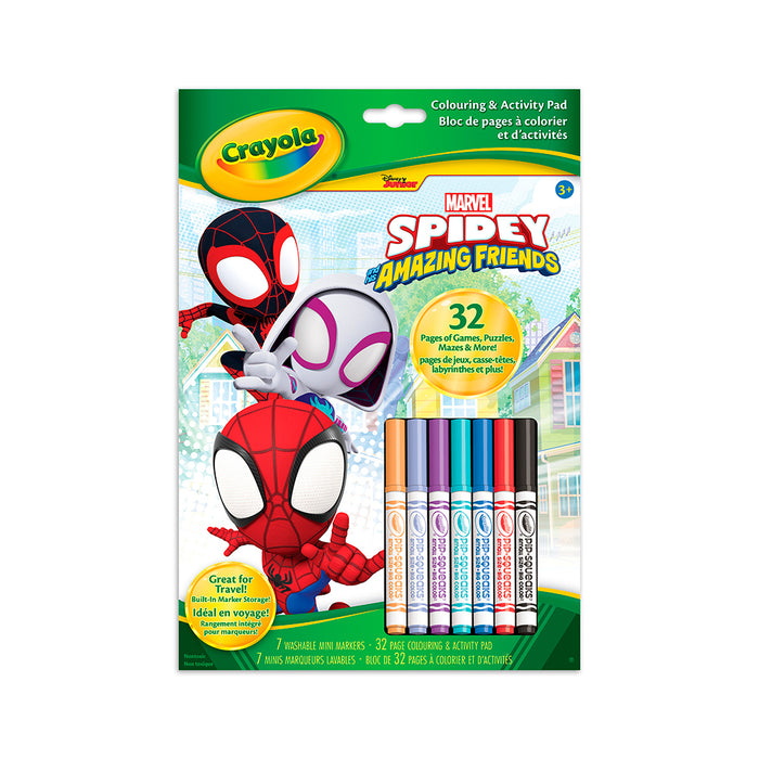 Crayola - Bloc de pages à colorier et d'activités, Spidey et ses amis