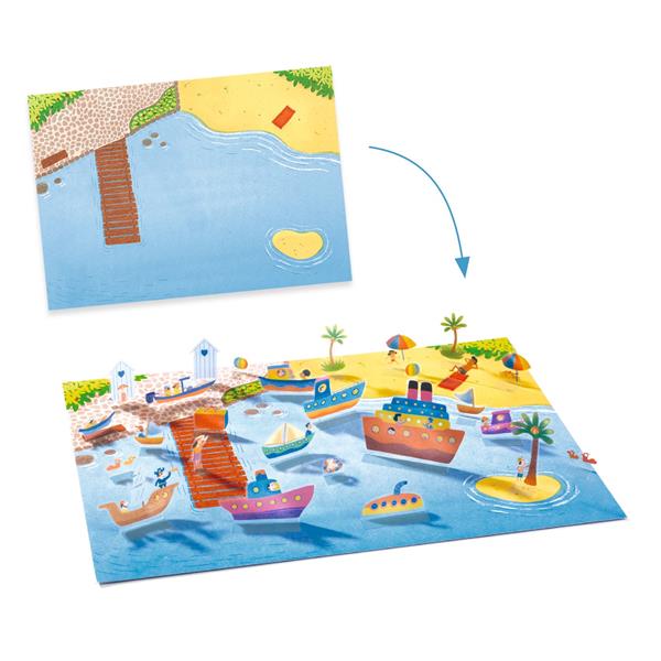 Djeco - Gommettes à relever - Véhicules