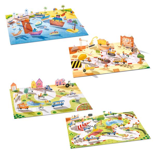 Djeco - Gommettes à relever - Véhicules