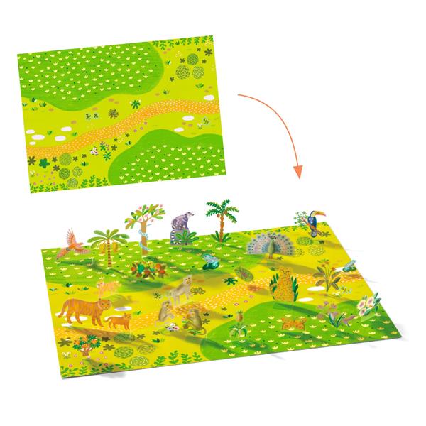 Djeco - Gommettes à relever - Animaux