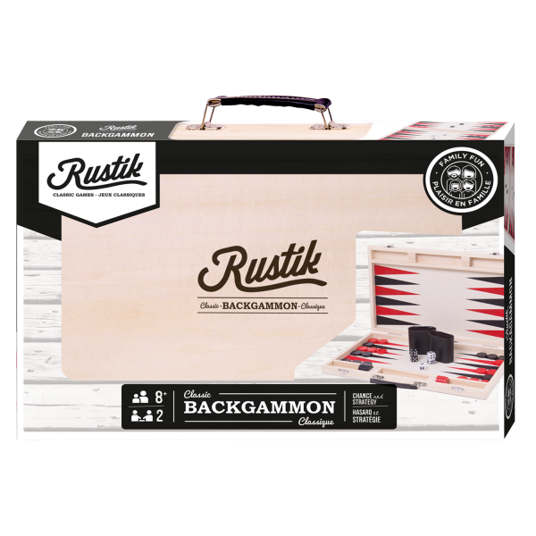 Rustik - Jeu de backgammon - Valise en bois