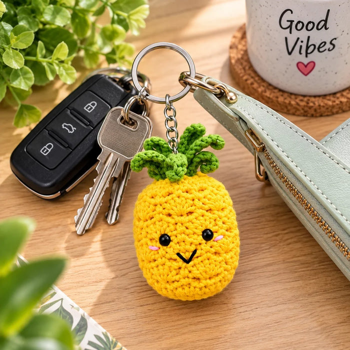 Kit DIY - Porte-clés crochet - Mon ami l’ananas