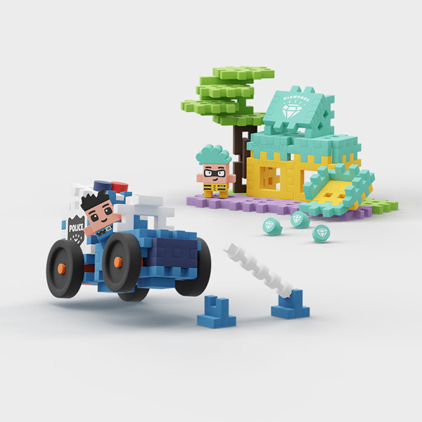 Mini Waffle - Voiture de police et bijouterie