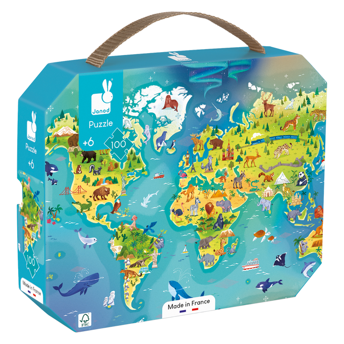 Puzzle Janod - Le Monde 100 mcx