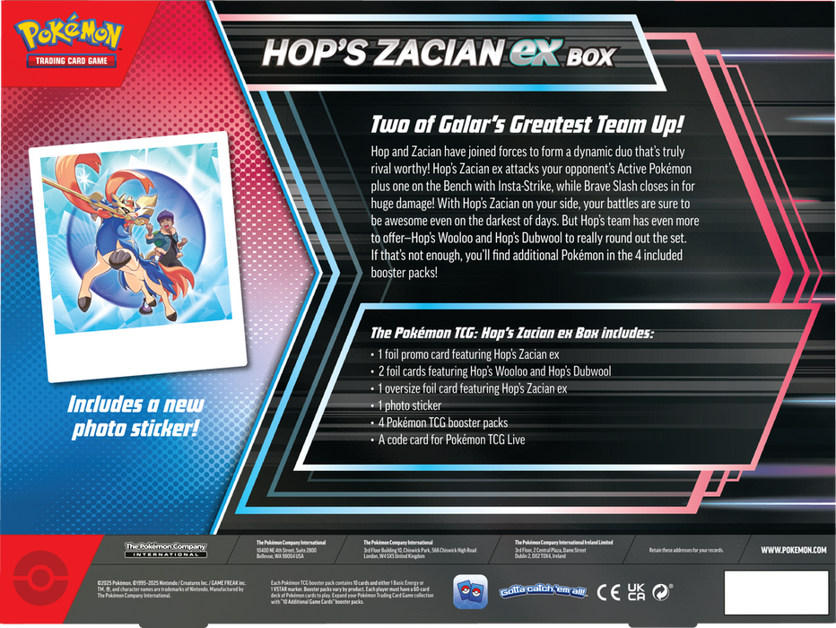 Pokemon TCG - SV9 - Hop's Zacian EX Box - EN